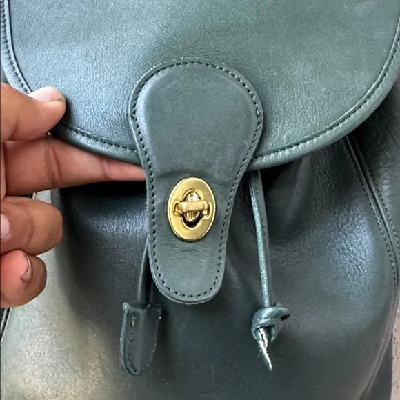 Rare Coach Rucksack Backpack Bottle Green Glove Leather with  display picture 1